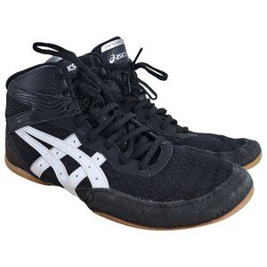 Asics Matflex 7 Black White Gum Sole Wrestling Shoes Size 8 EU 39.5 Zebra High